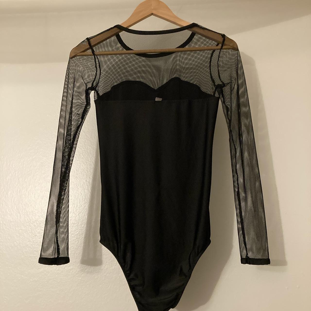 Mesh long sleeve body suit Size: s/m - Depop