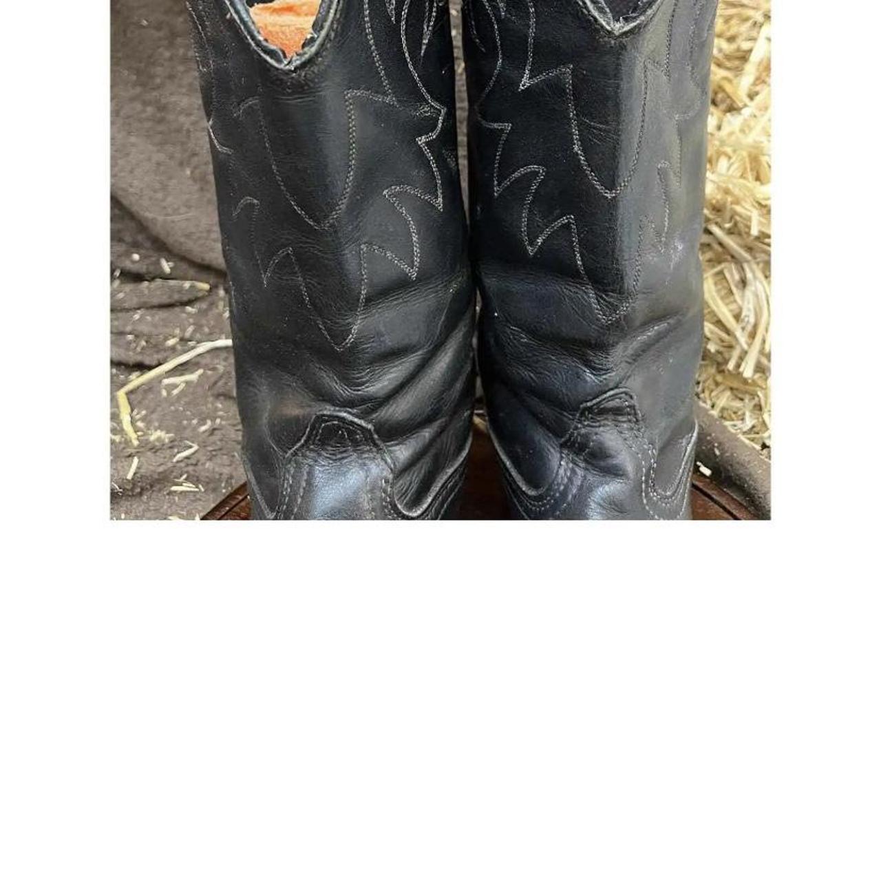Durango cowboy boots Women size 8 Real black leather Depop