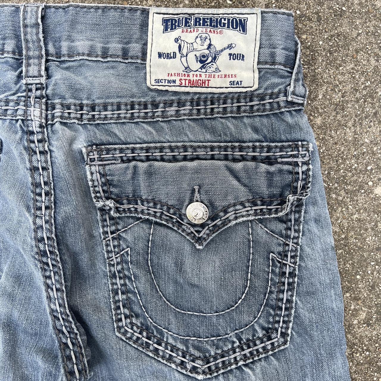 Y2K True Religion straight baggy jeans crazy faded | Depop