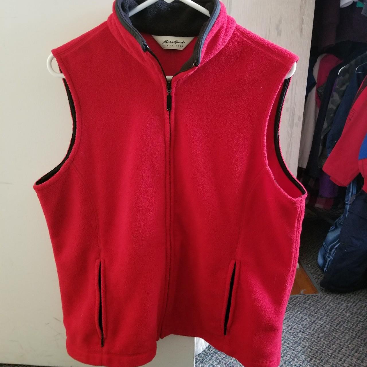 Eddie Bauer Women's Red Gilet Depop