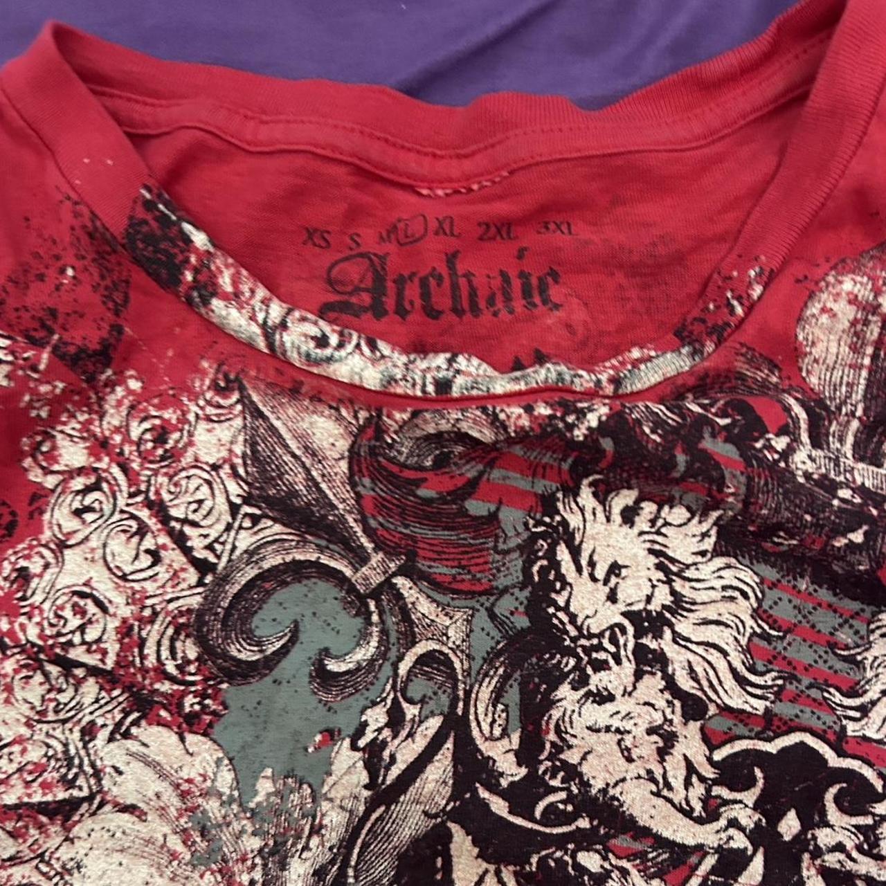 Affliction Men's Red and Black T-shirt (3)