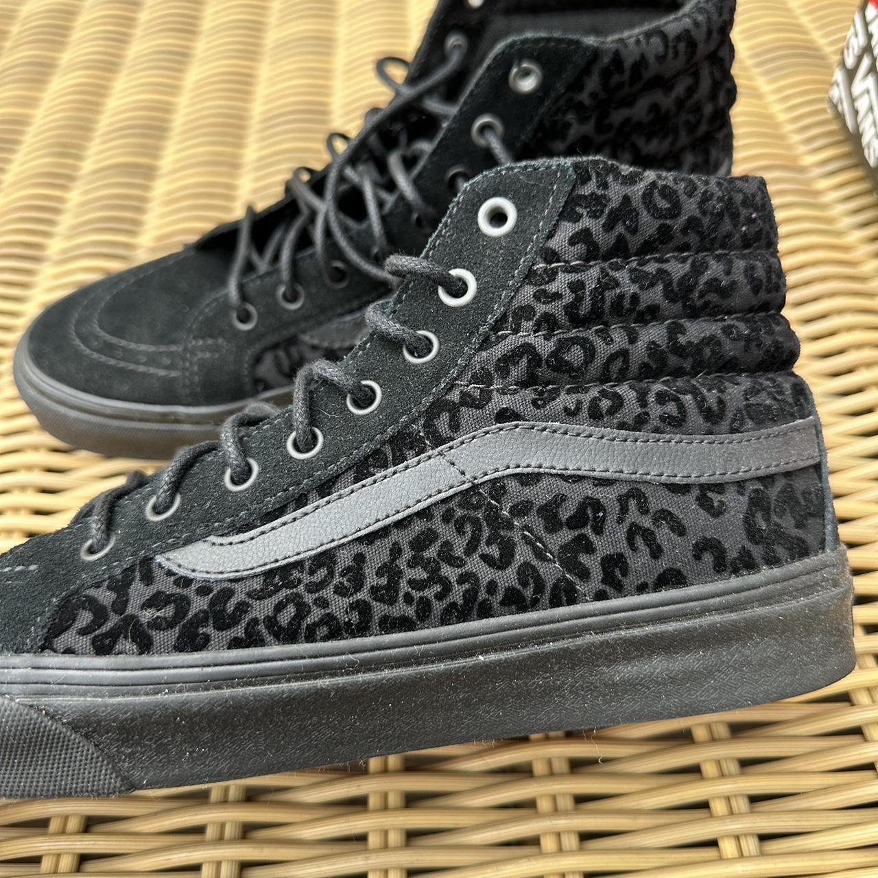 VANS Sk8 Hi black black Cheetah Print RARE find Depop