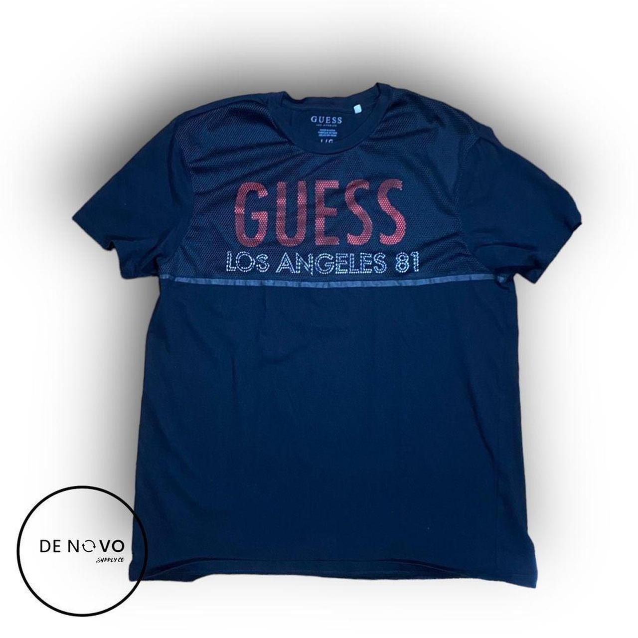 Black and blue guess hot sale shirt