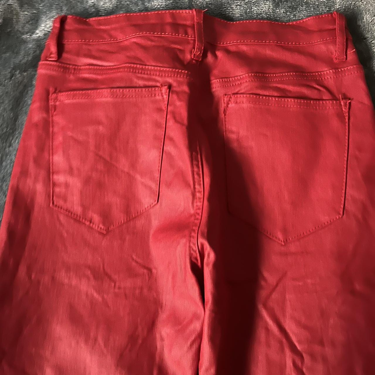 Red EDIKTED Luna Faux Leather Pants. Will iron... - Depop