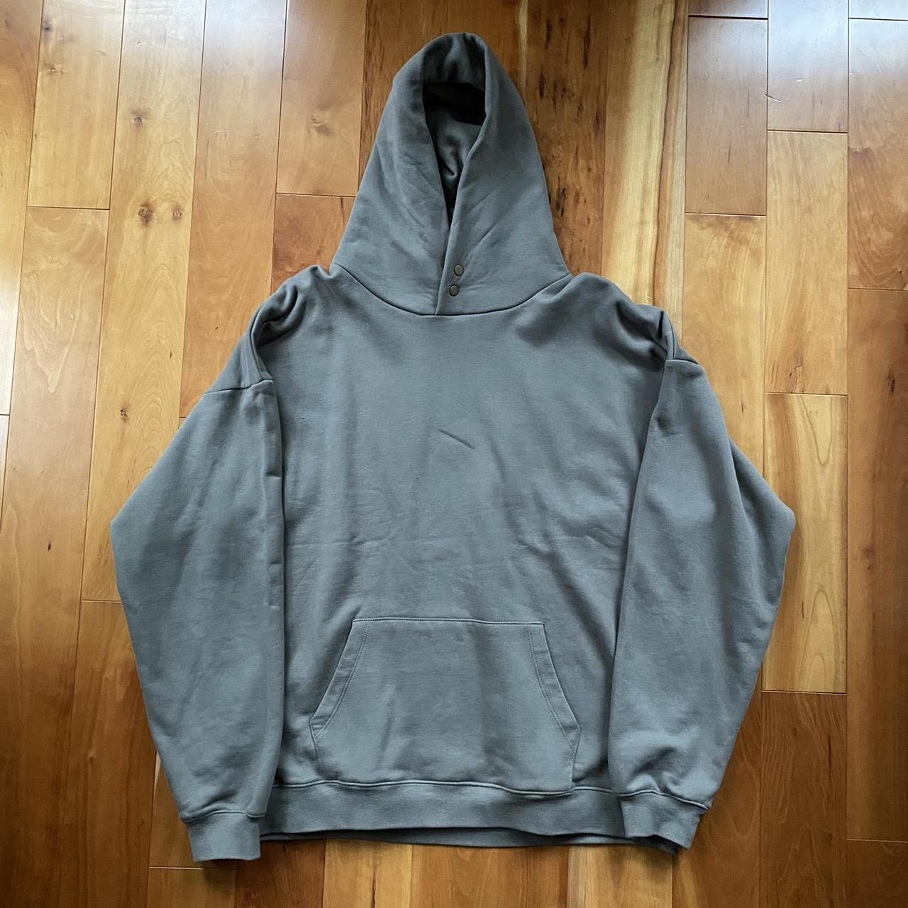 Men’s Double Snap Collar Hoodie Oversized Size... - Depop