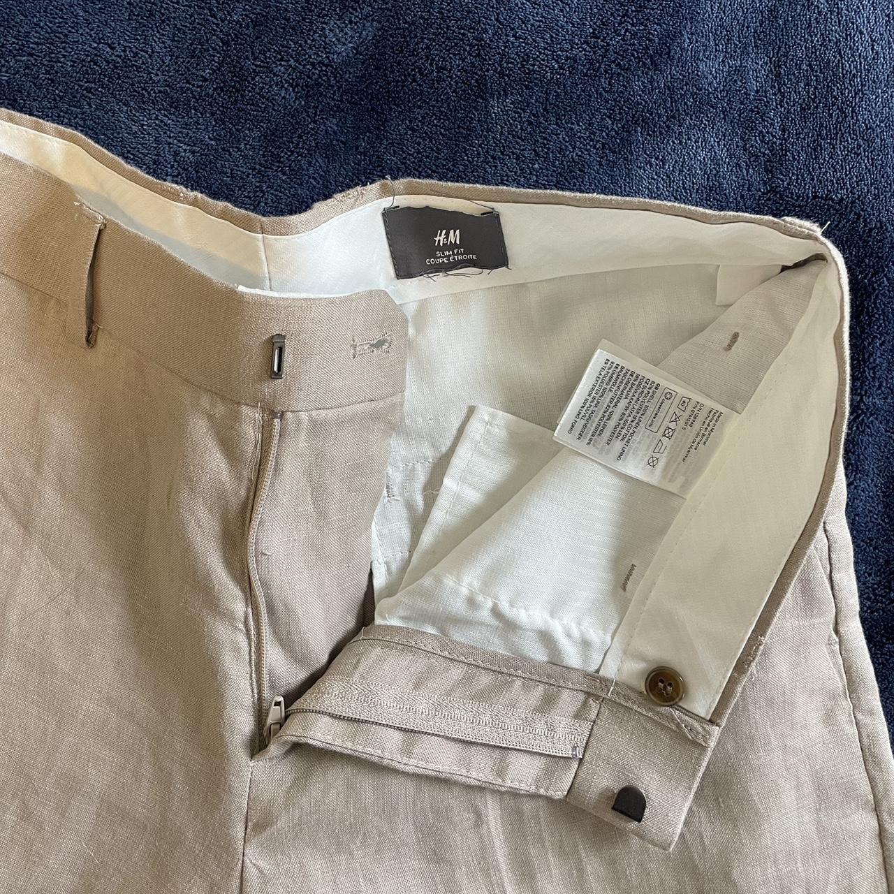 Slim Fit Linen Pants (H&M) - Depop