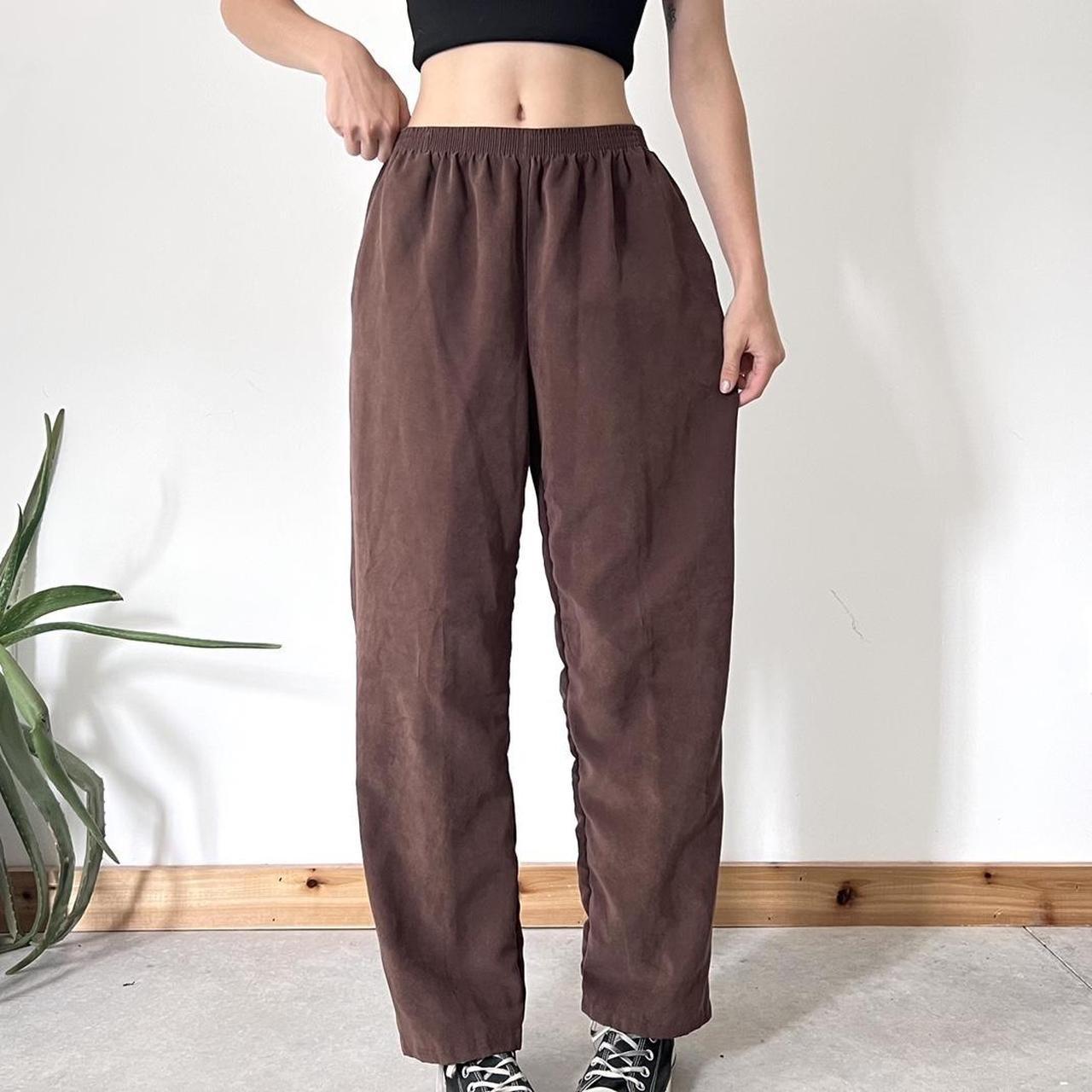 Vintage 90s Brown Pants They’re a soft faux suede... - Depop