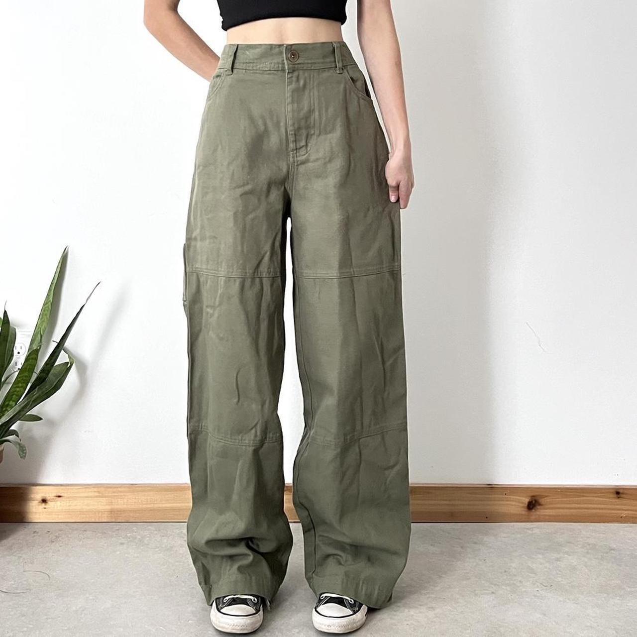 Olive Green Carpenter Jeans Baggy wide leg fit.... - Depop