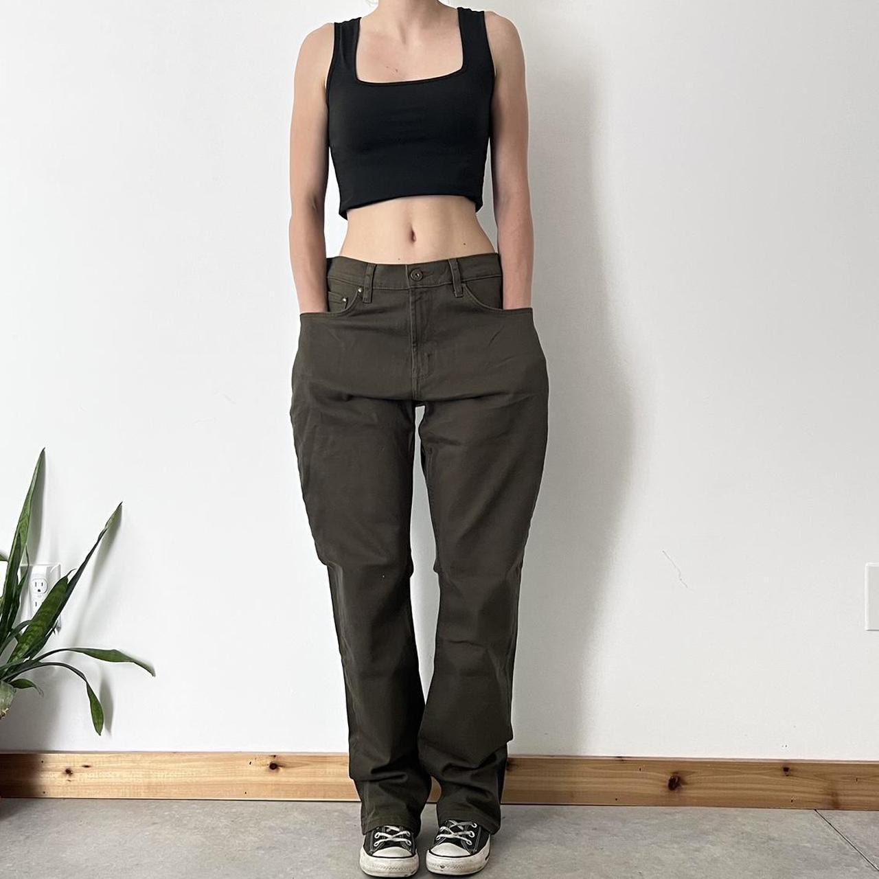 Dark Green Wrangler Jeans Relaxed straight leg... Depop