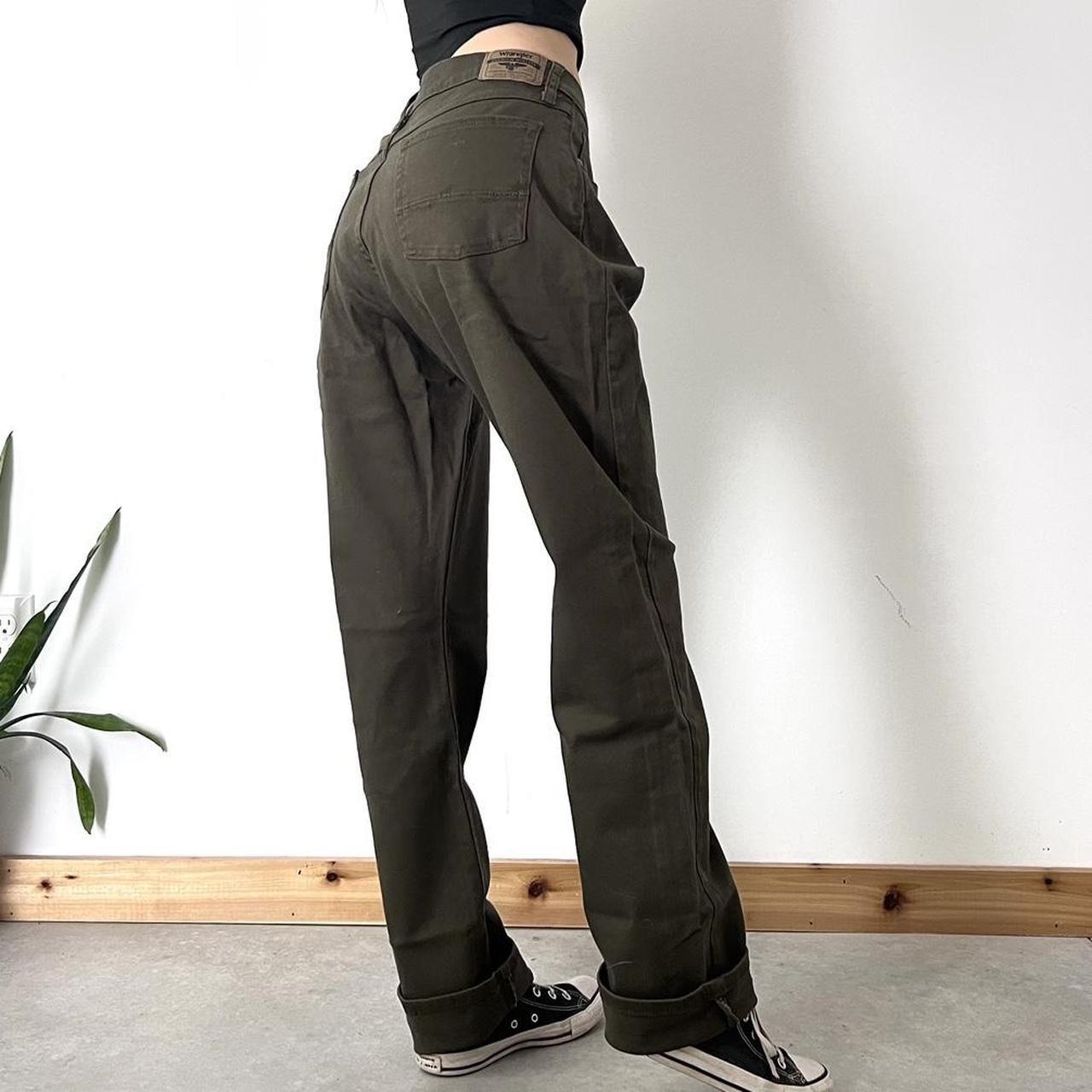 Dark Green Wrangler Jeans Relaxed straight leg... Depop