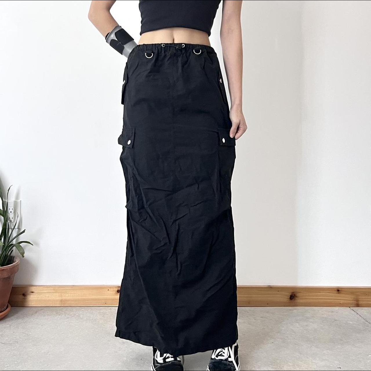 Black Cargo Skirt Mid rise fit. Can be worn high... - Depop