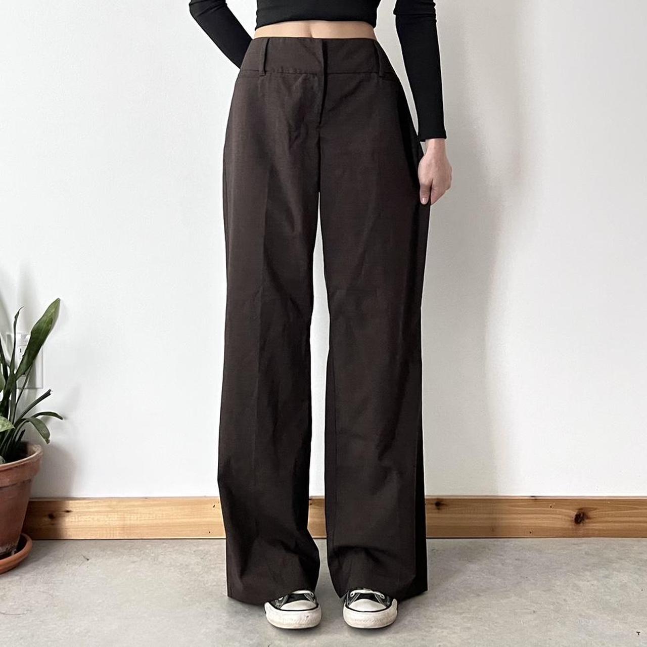 2000s Brown Wide Leg Pants Low rise wide leg fit.... - Depop