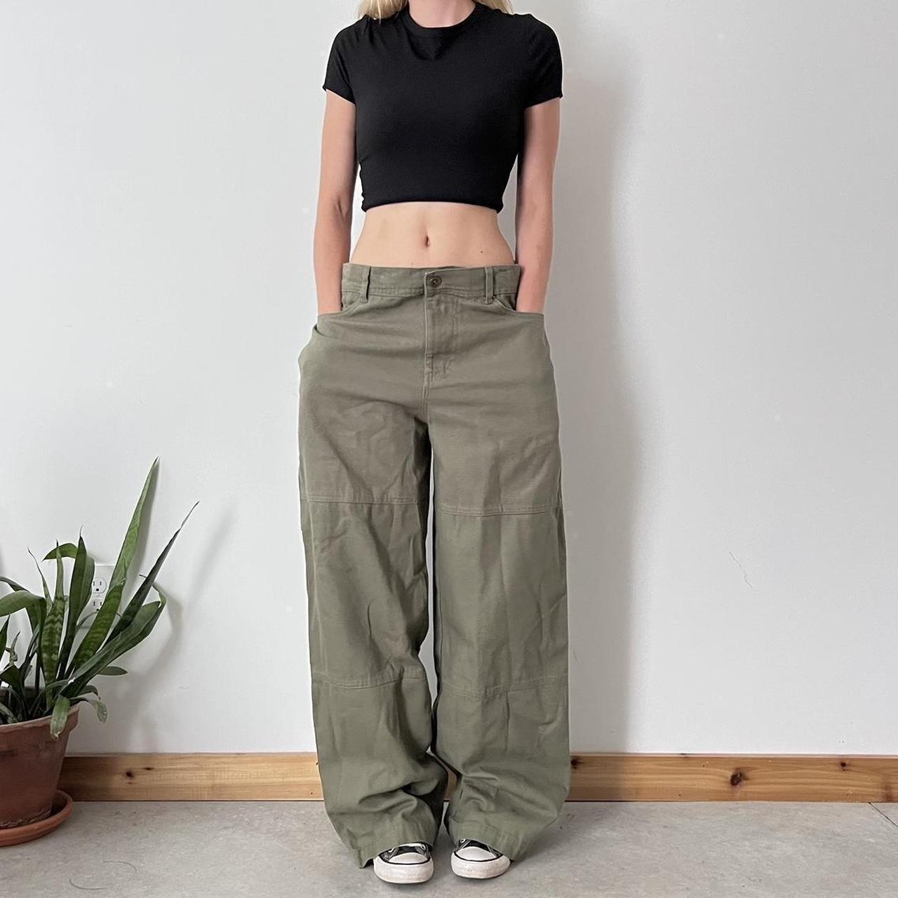 Olive Green Carpenter Jeans Baggy wide leg fit.... - Depop