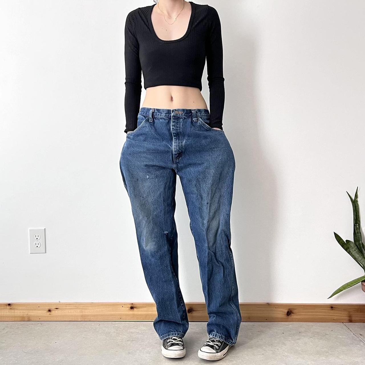 Vintage 90s Jeans Worn in look with wear... - Depop