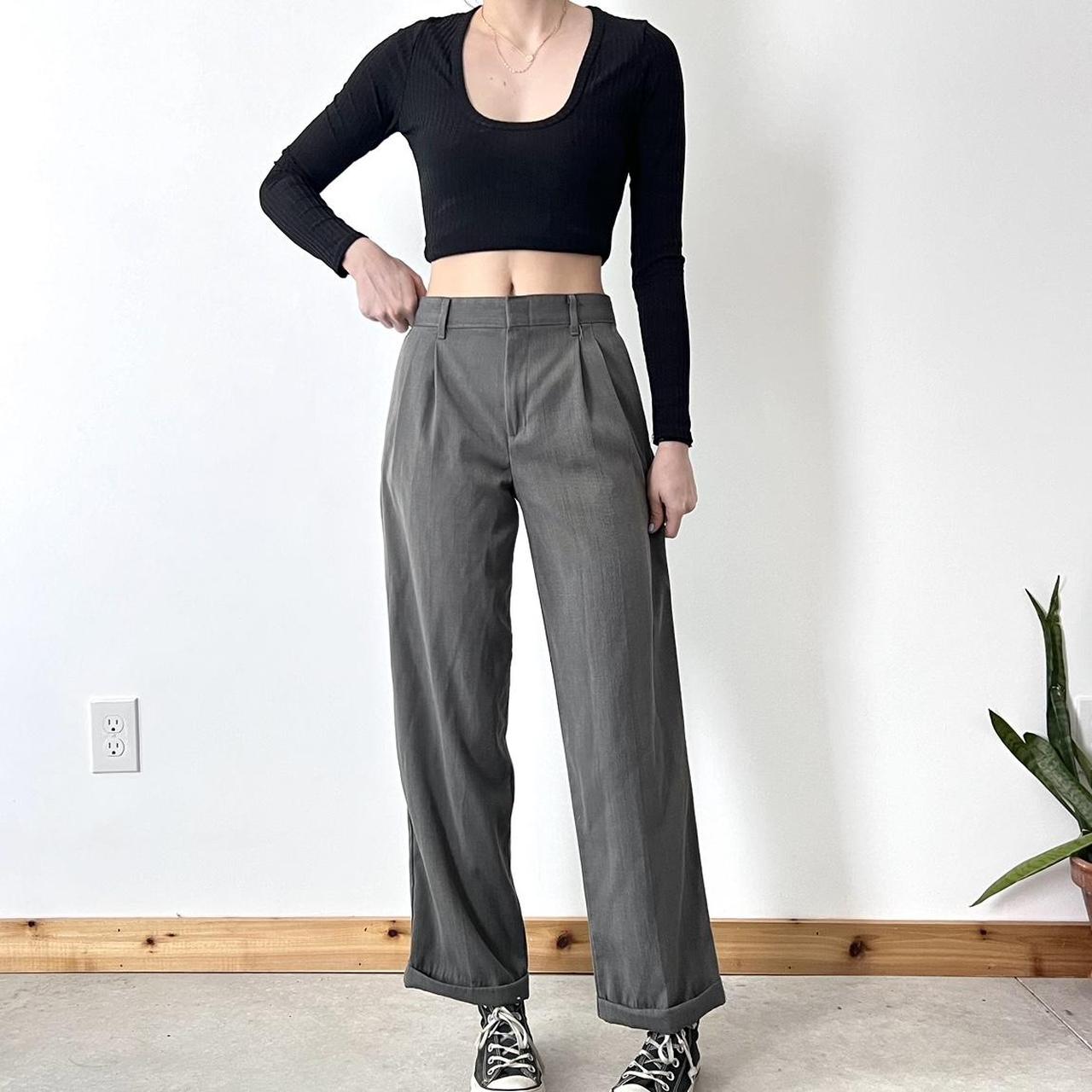 Vintage Grey Trousers High waisted relaxed fit... - Depop