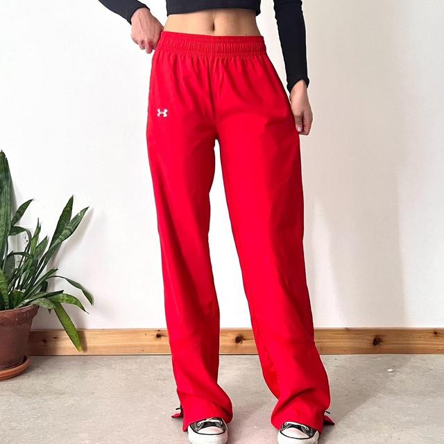Red Under Armor Track Pants They're a windbreaker - Depop