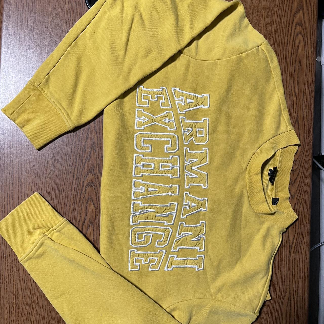 Armani Exchange Men's Yellow Jumper Depop