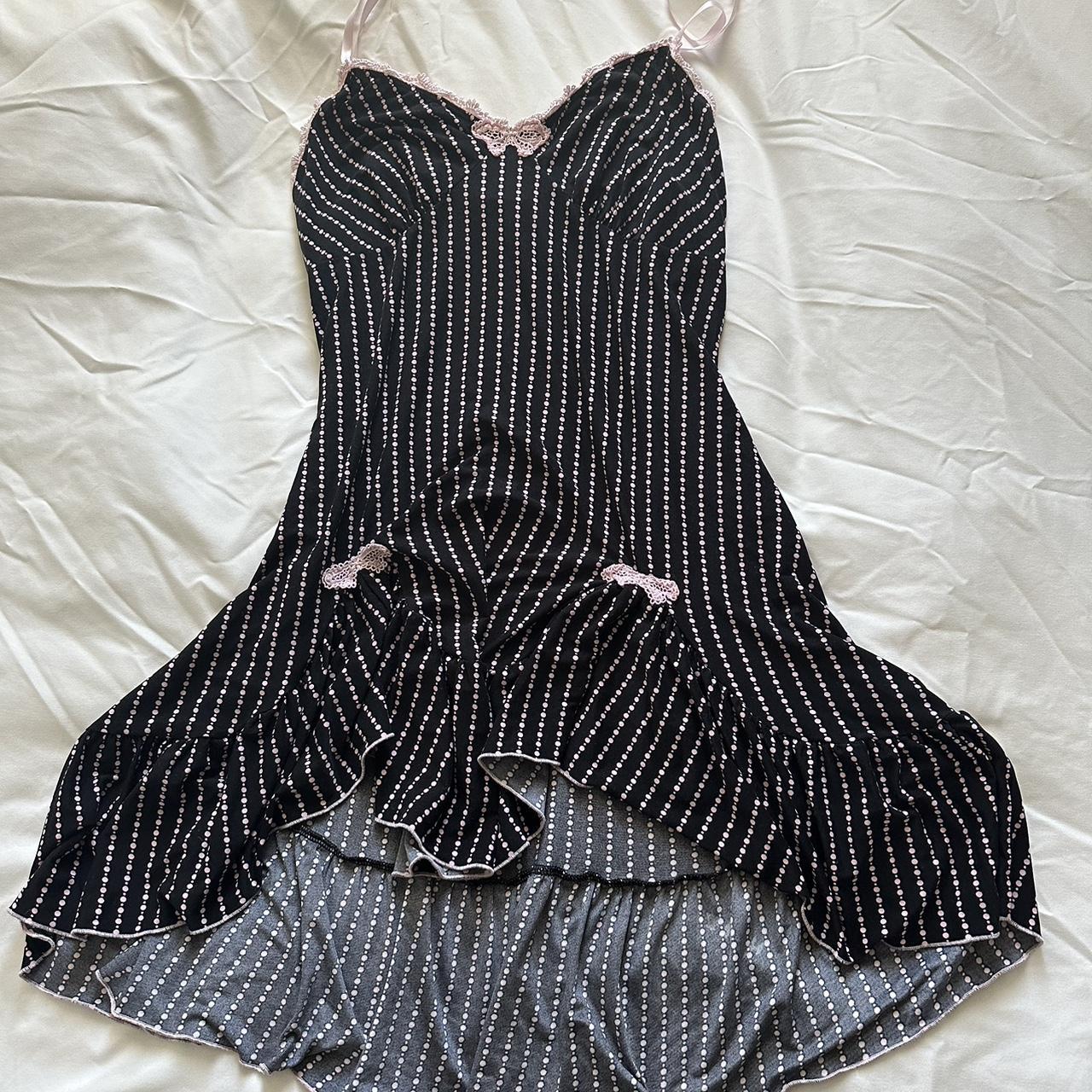 The cutest dress with bow detailing and pink dots... - Depop
