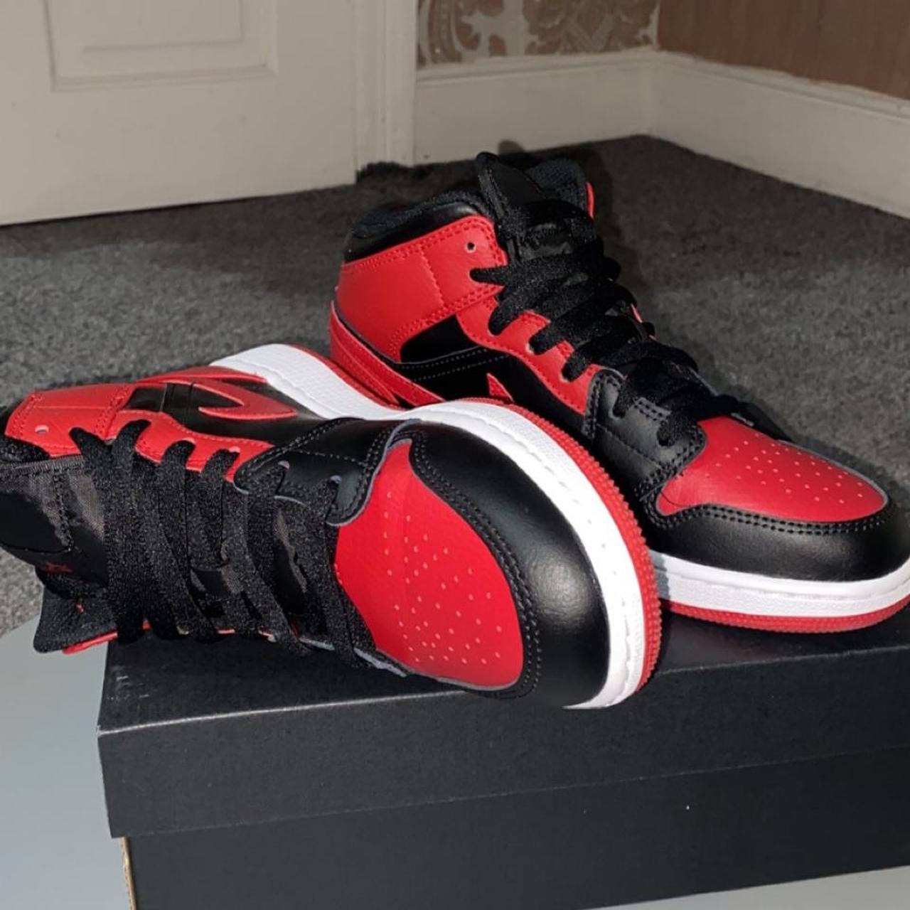 womens red black and white jordans