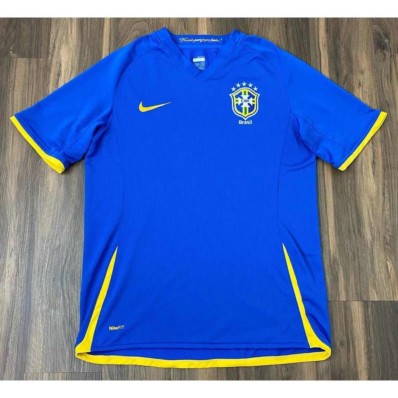 NIKE BRAZIL 2010 AWAY BLUE JERSEY