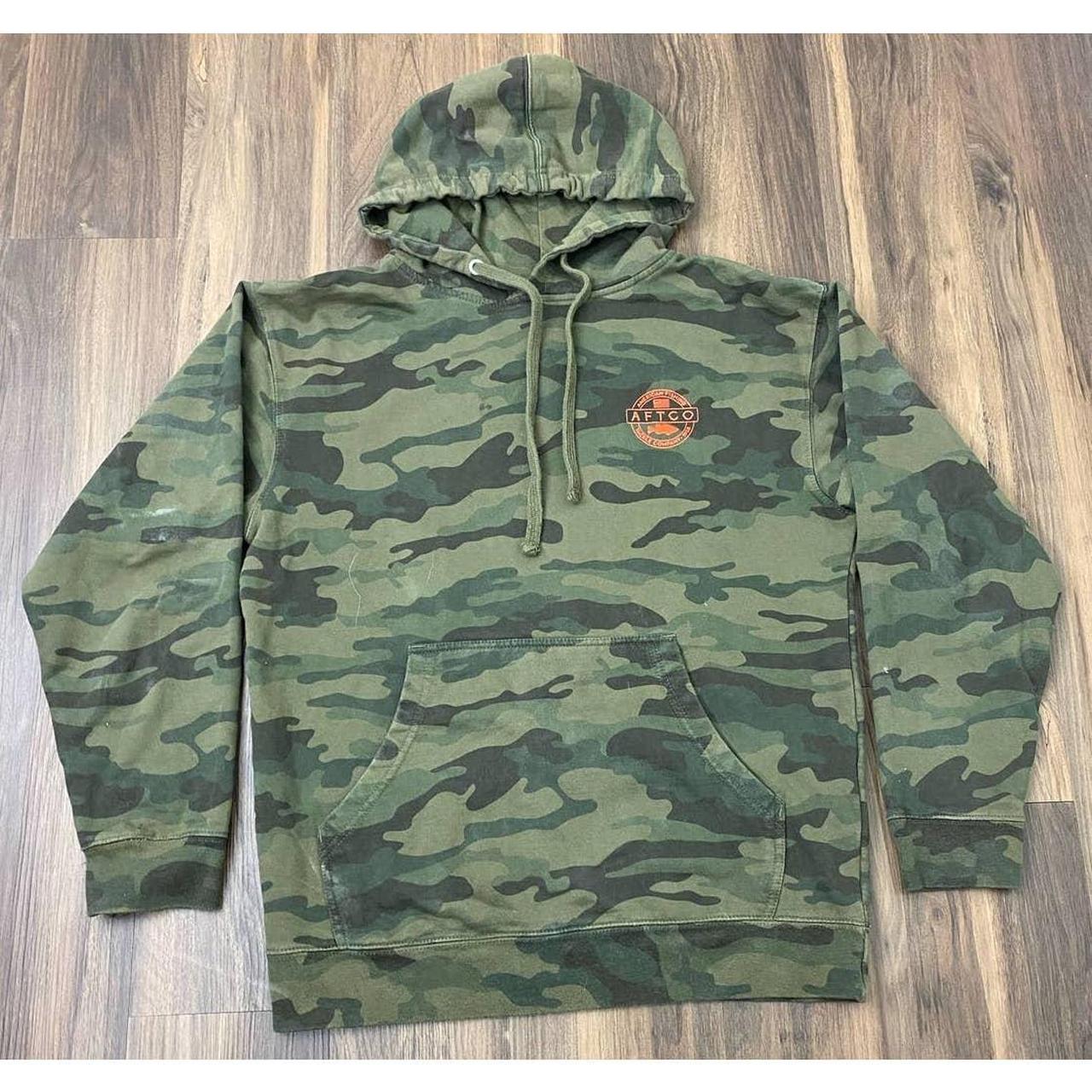 AFTCO camo hoodie. Size medium (see below for exact... - Depop