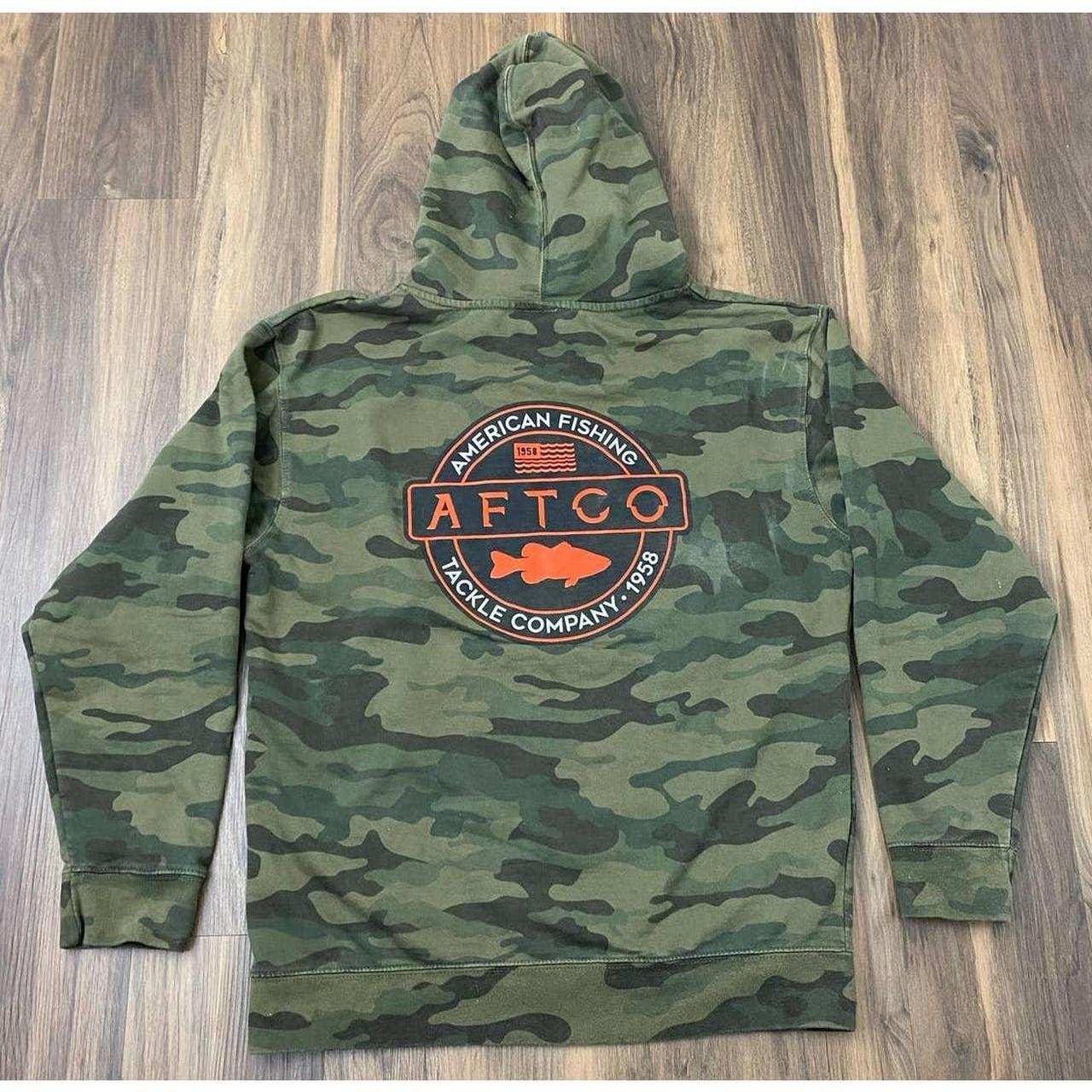 AFTCO camo hoodie. Size medium (see below for exact... - Depop
