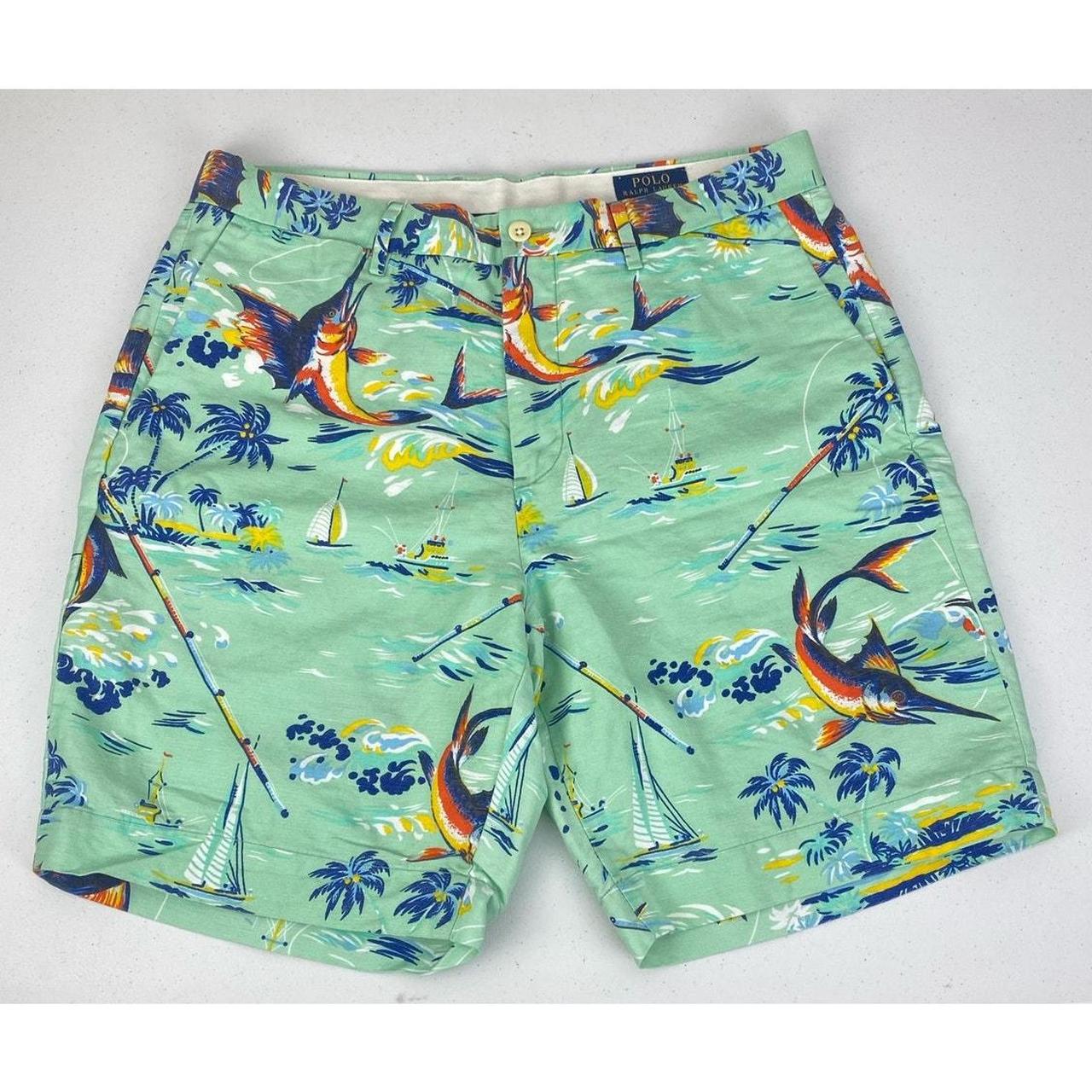 Men s Polo Ralph Lauren fish floral graphic shorts. Depop