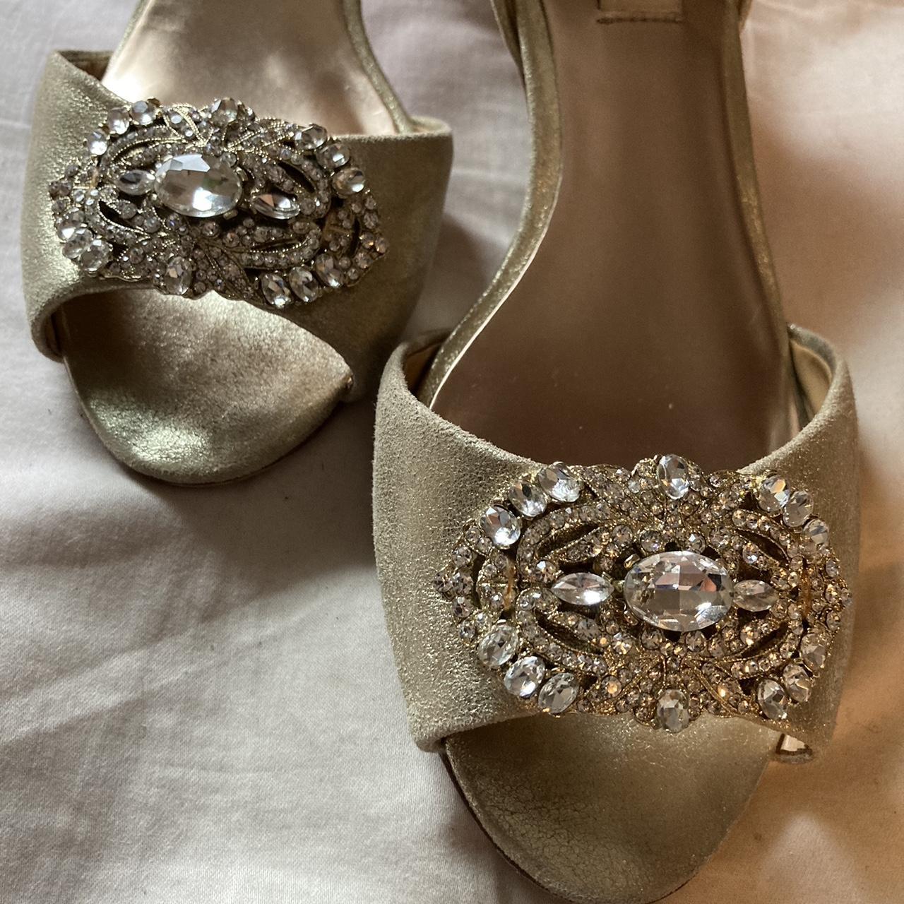 badgley mischka blue heels