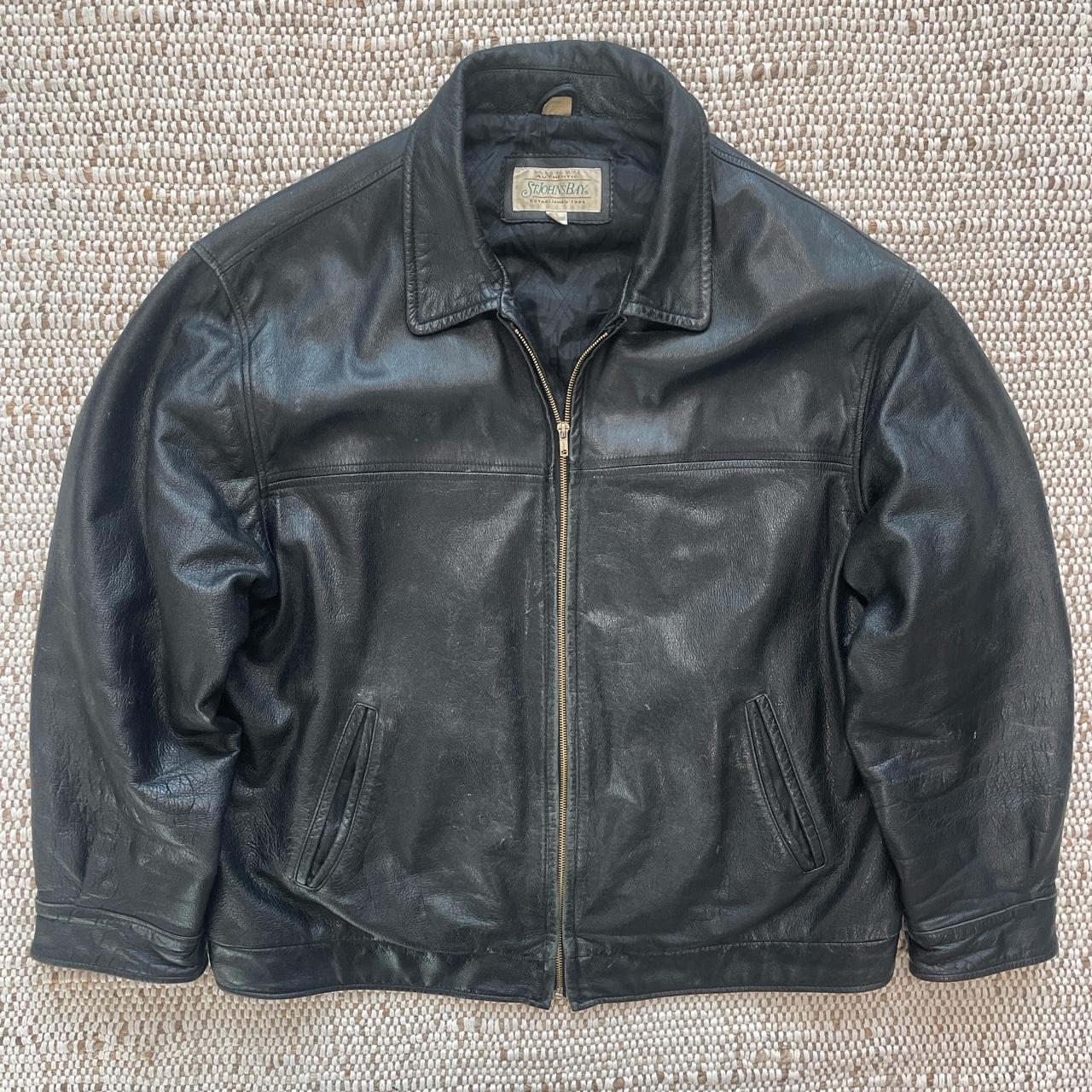 Vintage Genuine Leather Jacket Size XXL (fits like... - Depop