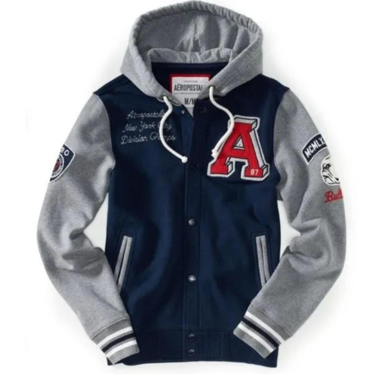 Aeropostale College Varsity Bulldog Letterman Hoodie. Depop