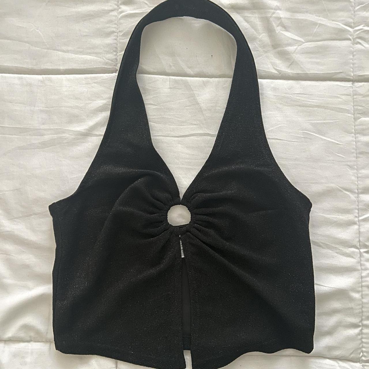 Zara Women's Black Crop-top | Depop