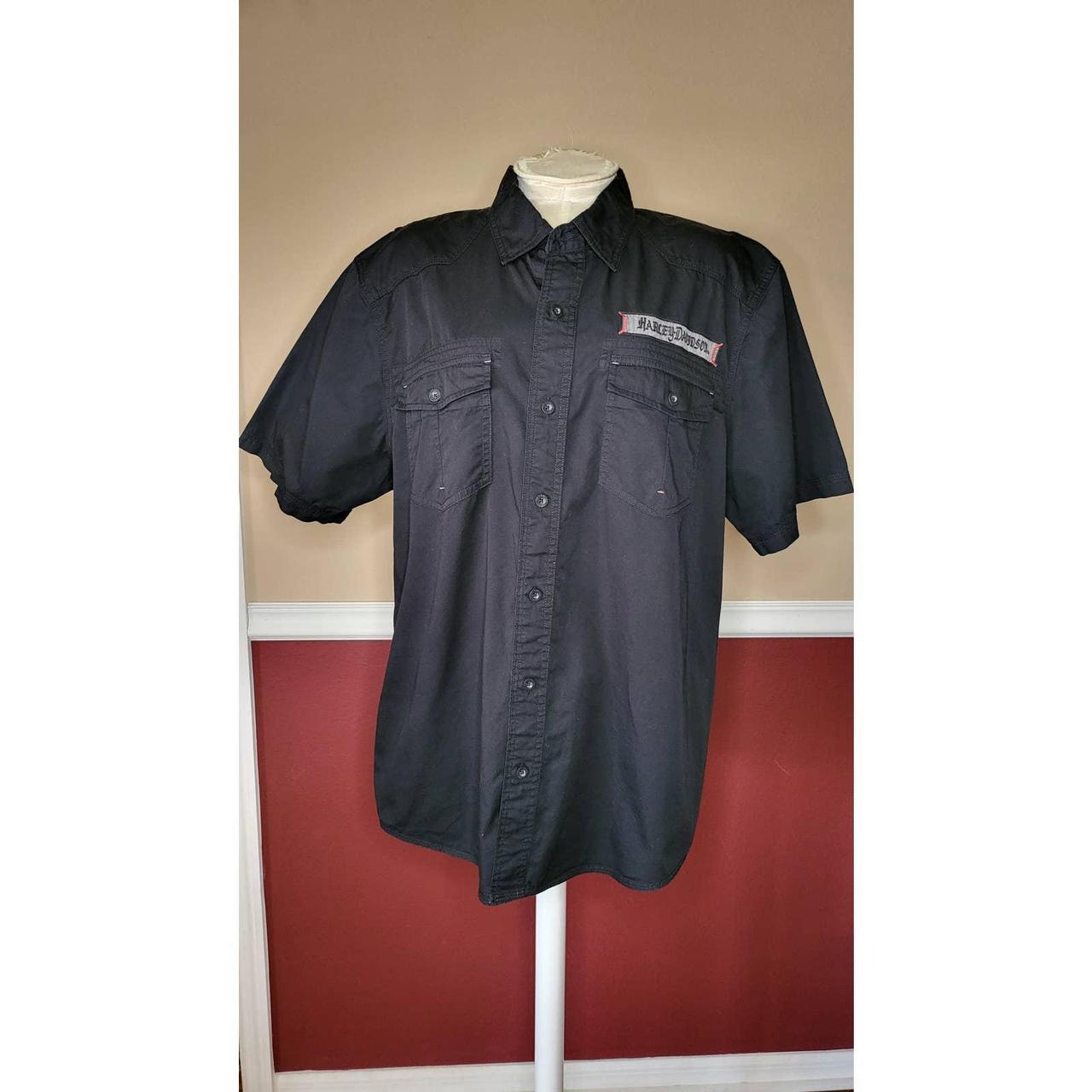 Harley-Davidson Men's Skull Work Shirt, Gray - Medium