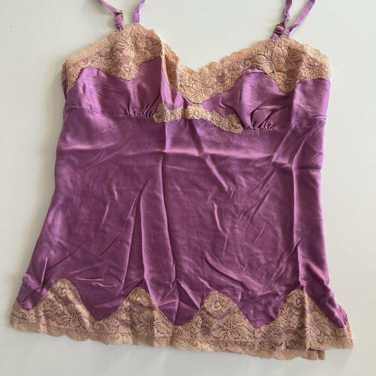 lace and satin cami - Depop