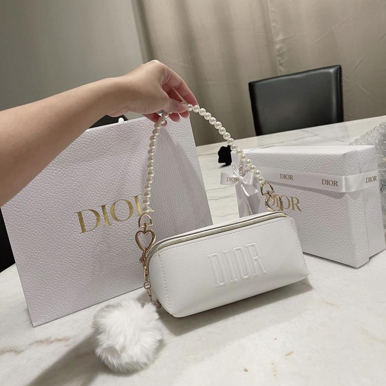 Dior cosmetic bag with beauty purchase from Dior... Depop