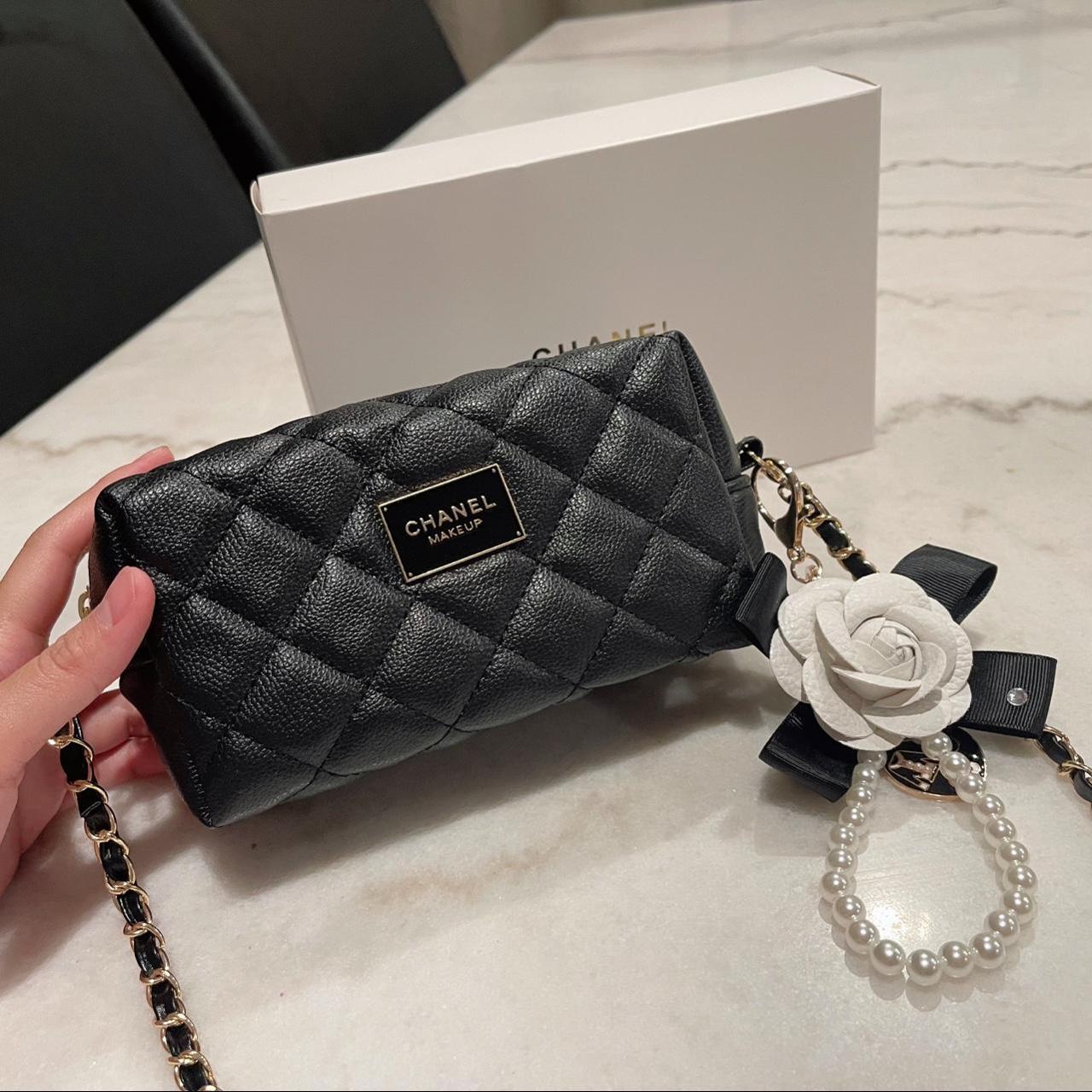 Chanel cosmetic bag to crossbody. adding chains... Depop