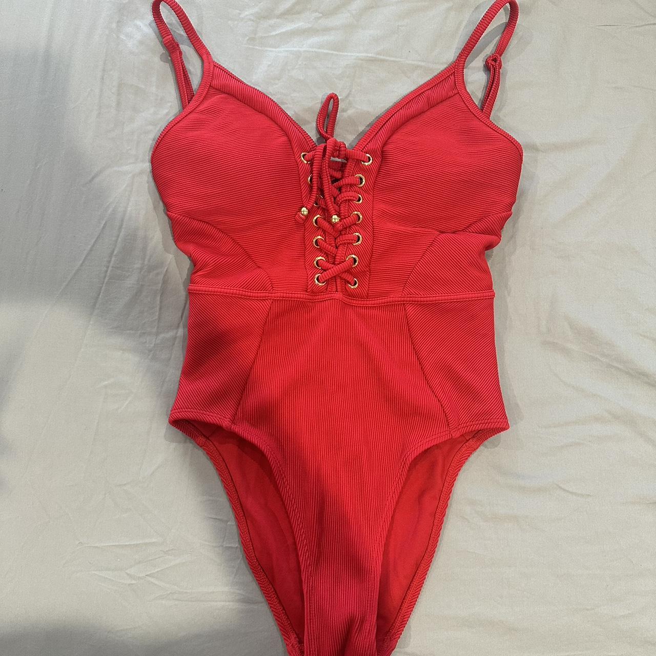 Bras n things red one piece swimwear size 8 - Depop