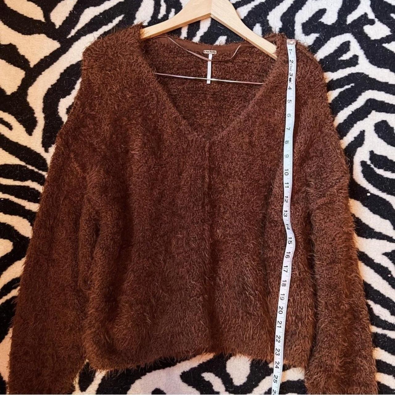 Free People Icing Vneck Pullover Sweater in Mocha Java Brown Size Women’s online XS