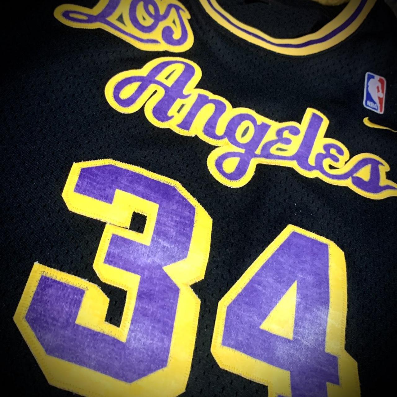 Vintage Nike Team Shaquille O'Neal LA Lakers White - Depop