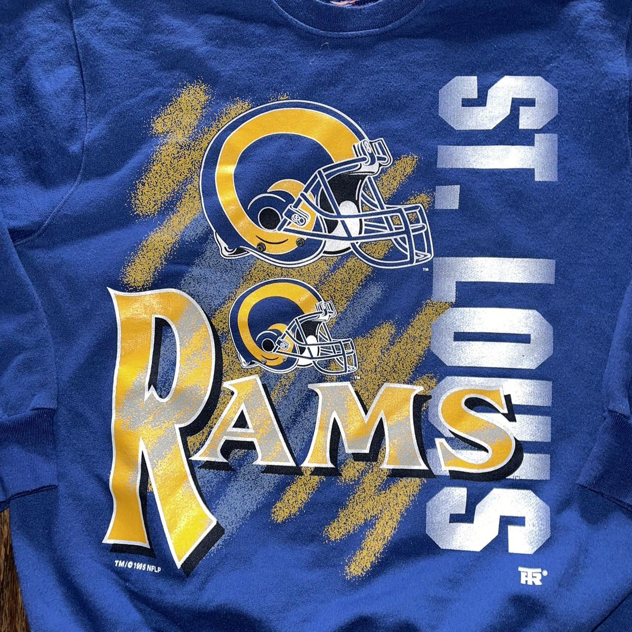 Vintage 90's St. Louis Rams Football Hoodie Size - Depop