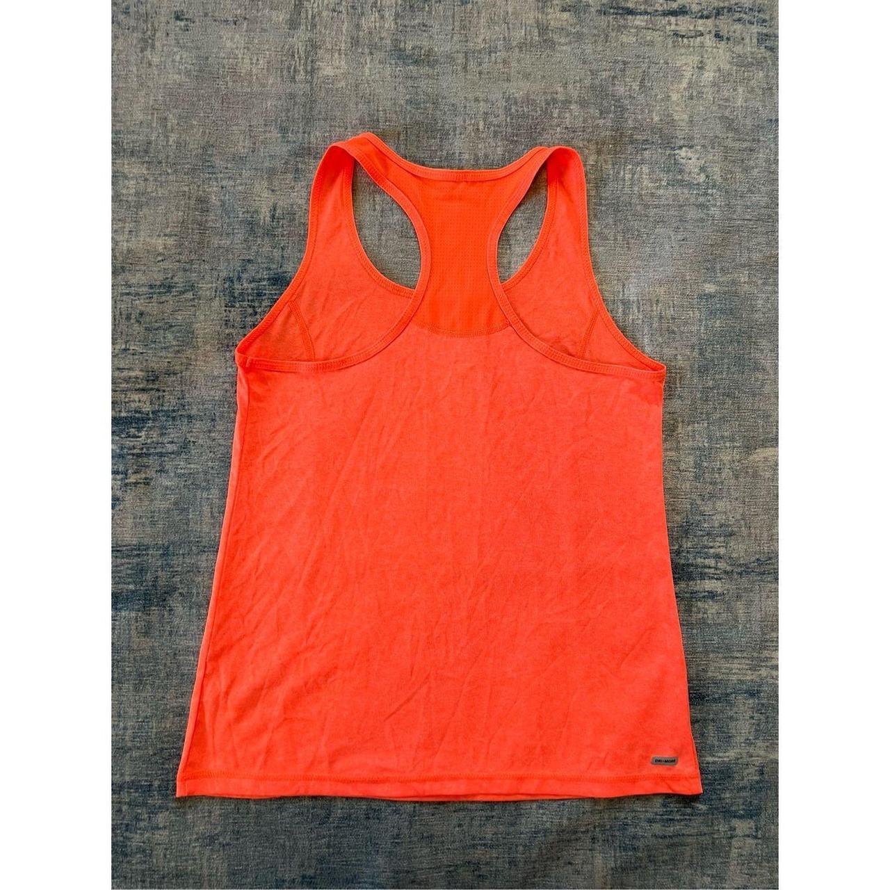 Danskin Now Heathered Neon Orange Racerback Tank Top