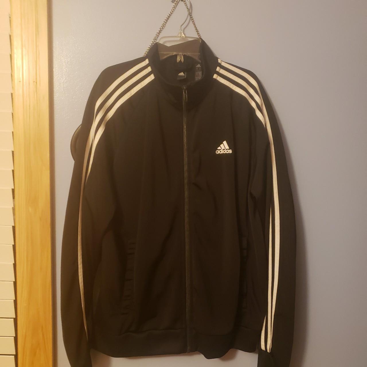 black adidas tracksuit jacket size: M brand:... - Depop