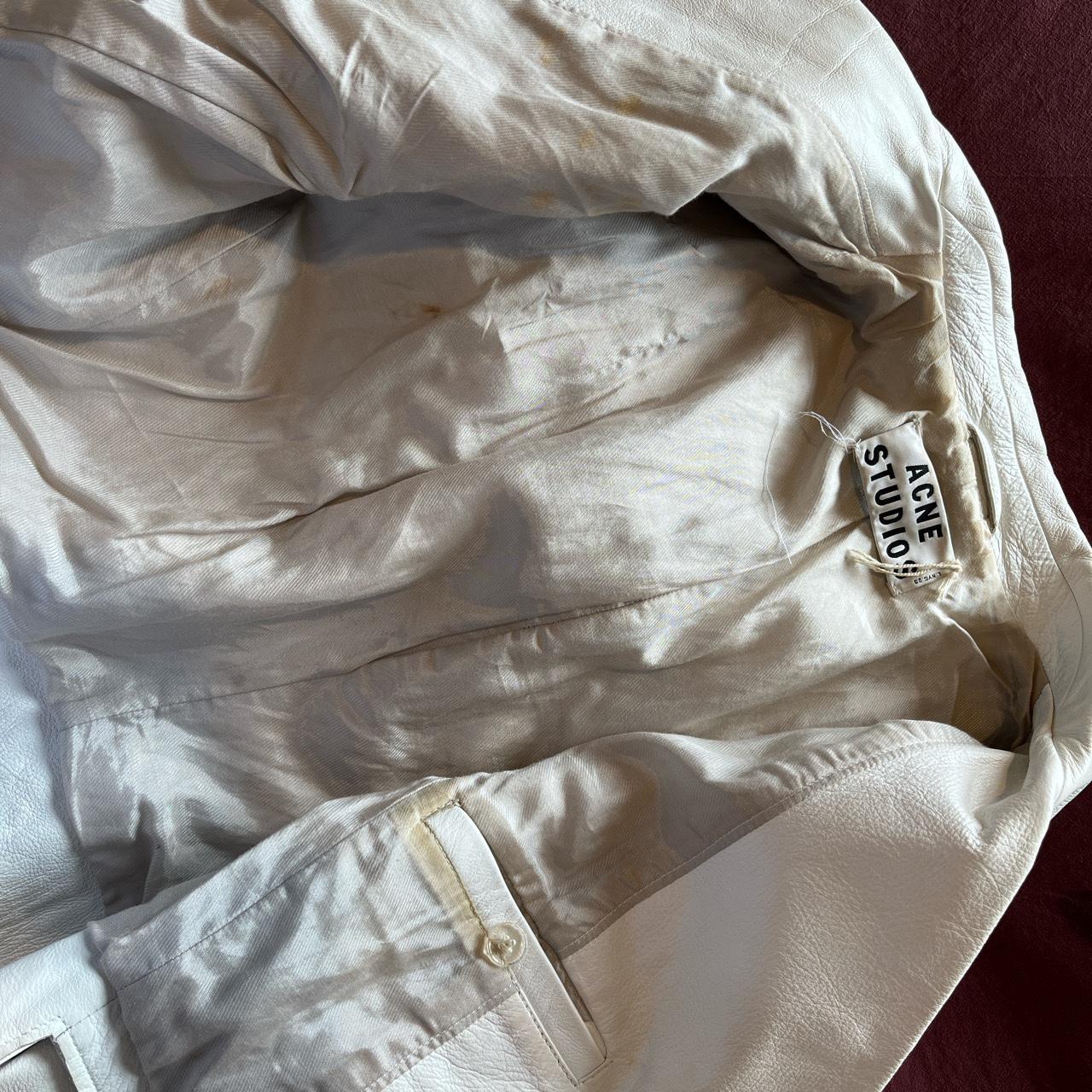 Acne Studios white leather jacket, cropped style.... - Depop
