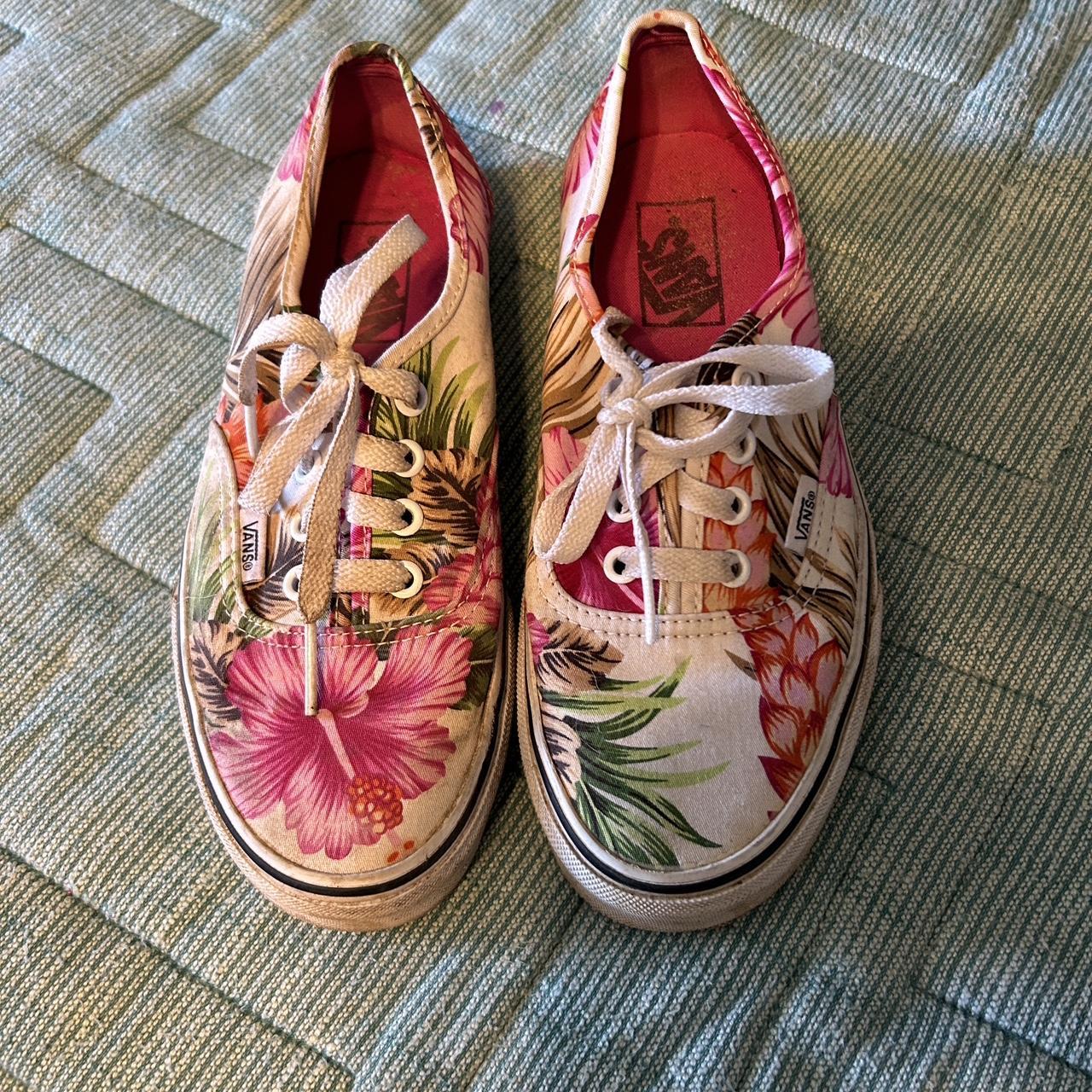 Pink floral cheap vans