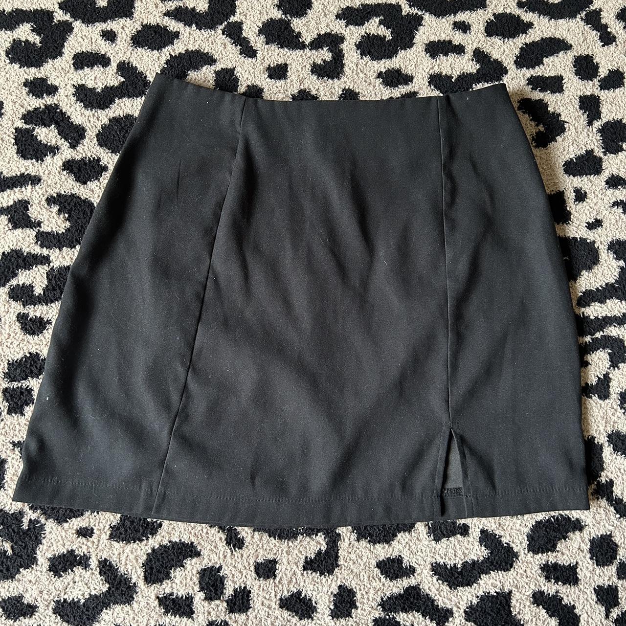 High waisted black skirt + slit on left side gifted... - Depop