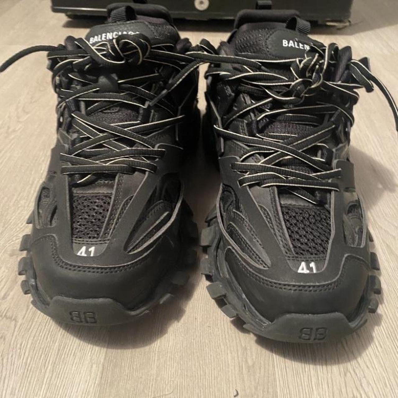 TRIPLE BLACK BALENCIAGA TRACKS SIZE 41 FOR TRADE... - Depop