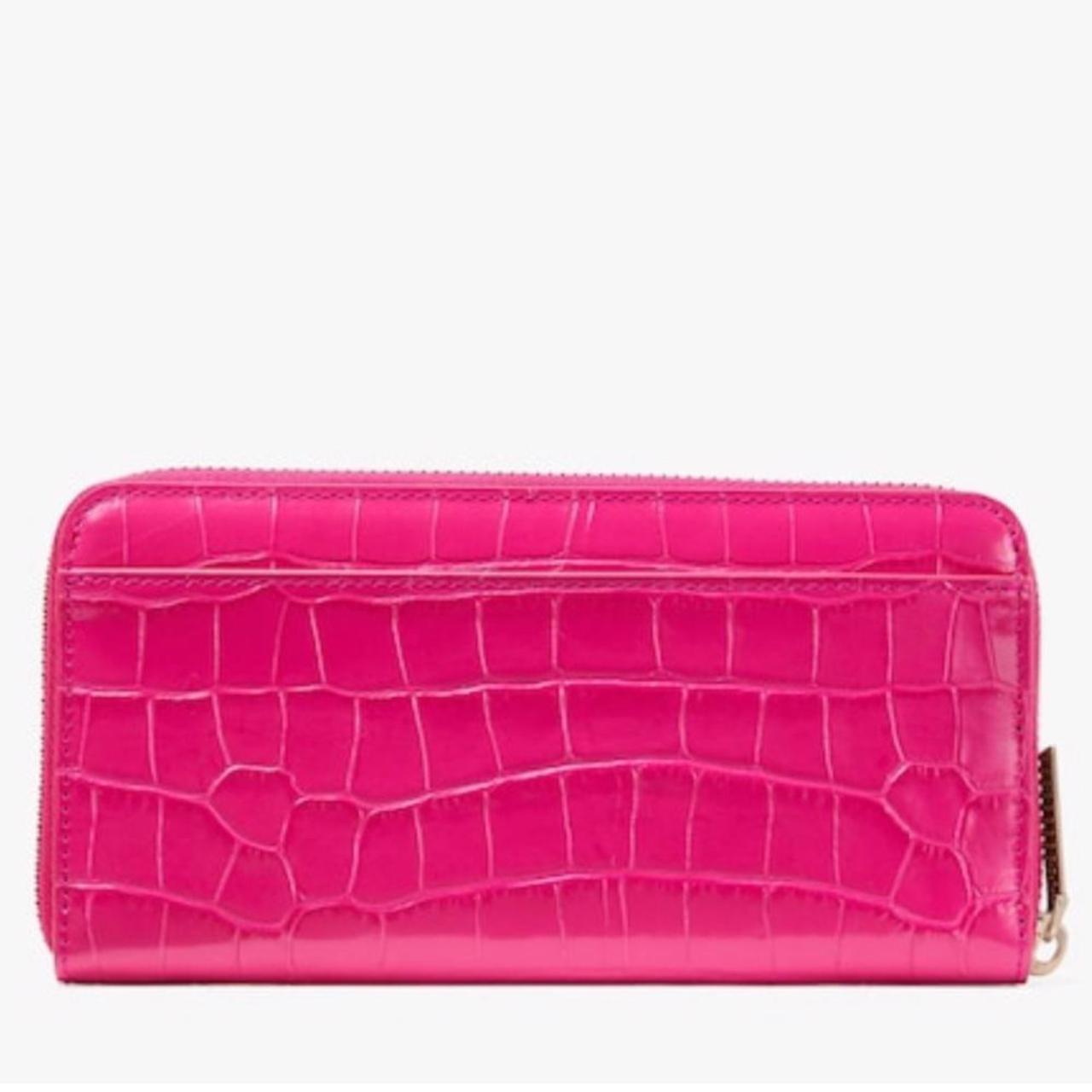 Kate Spade Vintage Barbie Pink Croc Print Leather - Depop