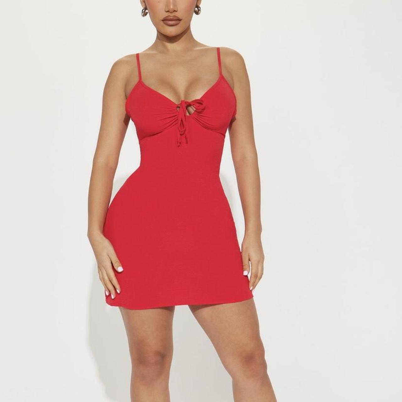 Fashion nova red dress hotsell