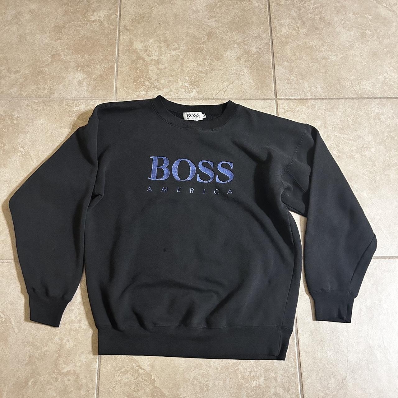 Hugo boss jumper black and online blue