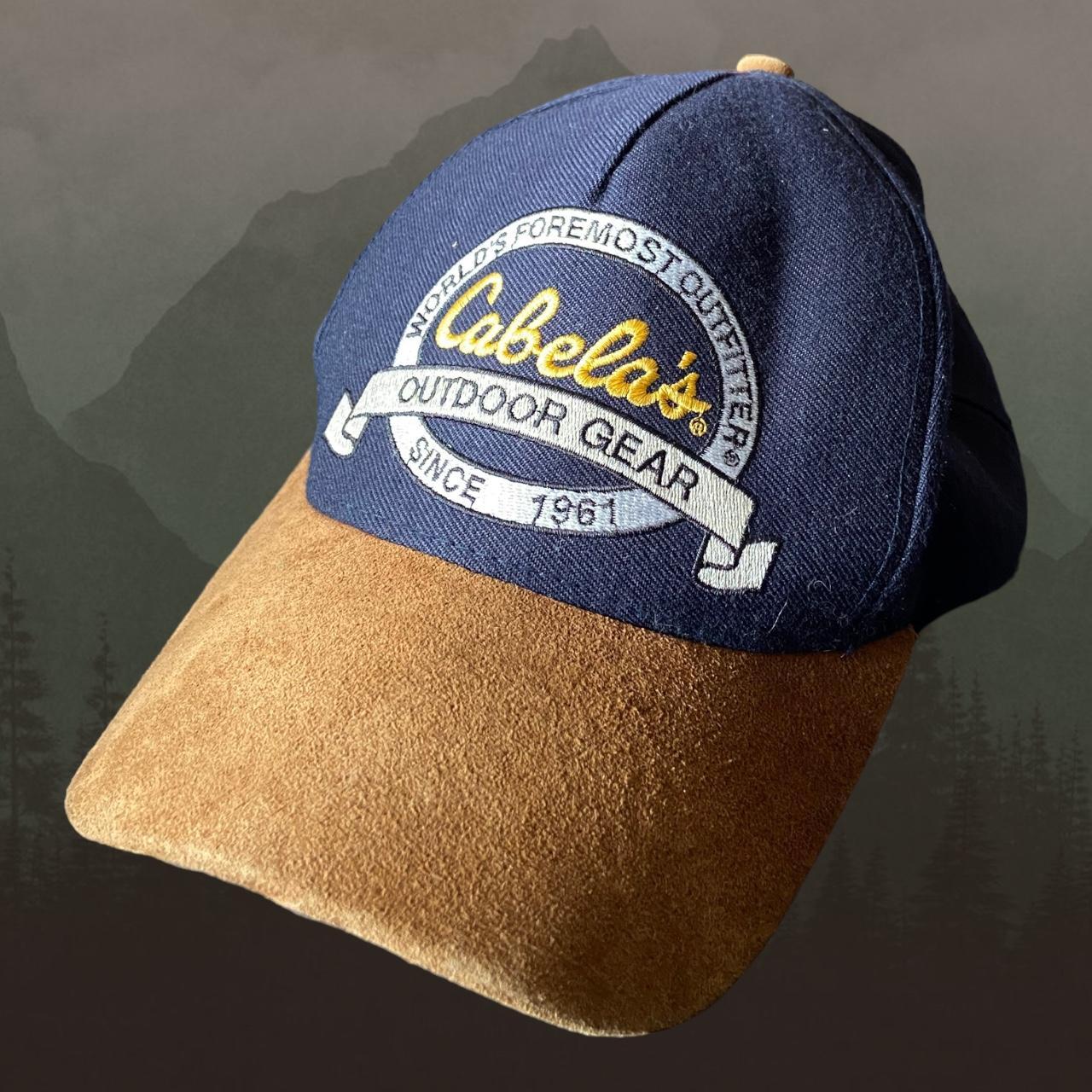 Cabela's Men's Navy and Brown Hat Depop