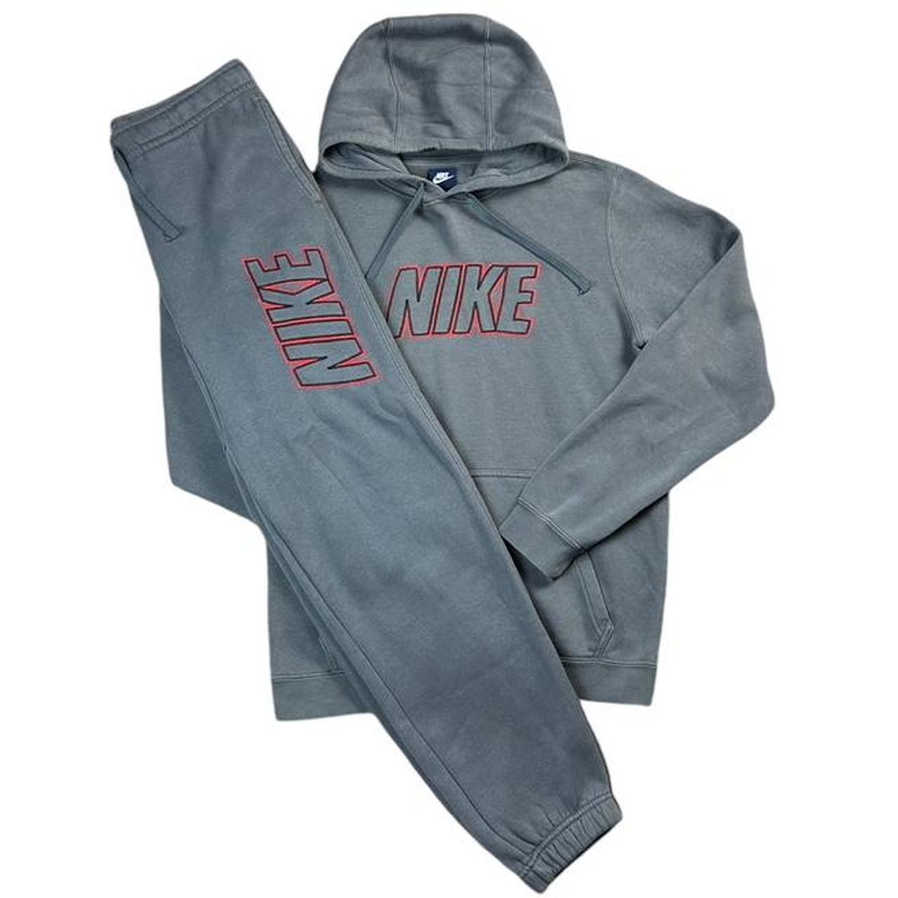 Nike club tracksuit grey and red Nike club stitch. Depop